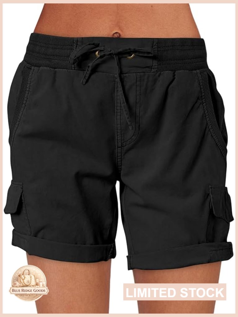 Cargo Shorts With Drawstring Waist 6 Pockets Hiking Outdoor Casual Summer Wear